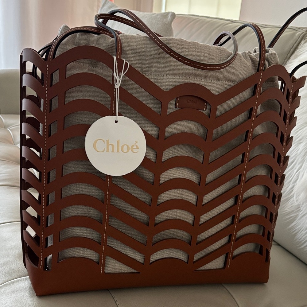 Chloe Brown and Cream Tote Bag